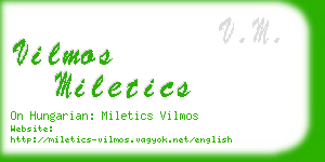 vilmos miletics business card